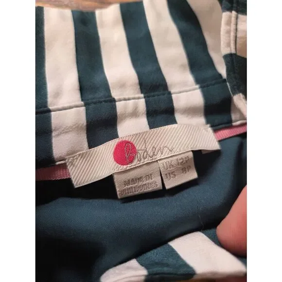 BODEN Mallory striped Midi Shirt Dress sz 8P no waist tie! - Picture 3 of 5